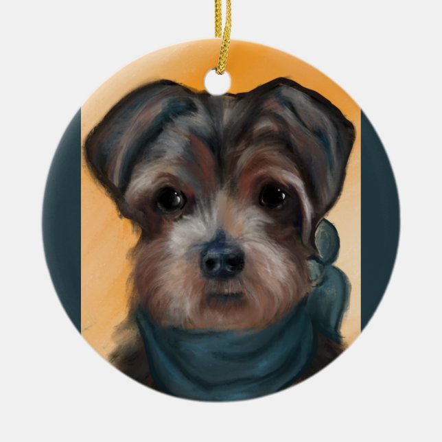 ORNAMENTO DE CERÂMICA YORKIE POO           (Frente)