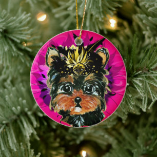 ORNAMENTO DE CERÂMICA YORKIE POO