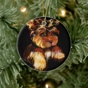 ORNAMENTO DE CERÂMICA YORKIE POO