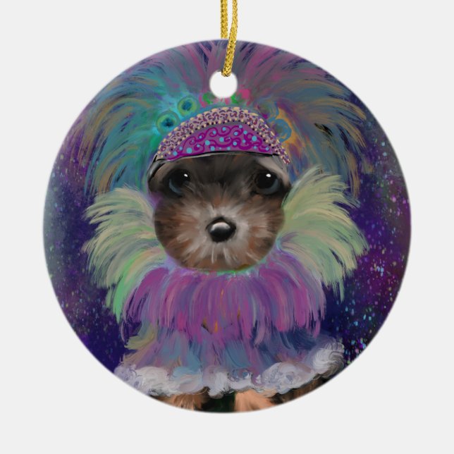 Ornamento De Cerâmica Yorkie Poo (Frente)