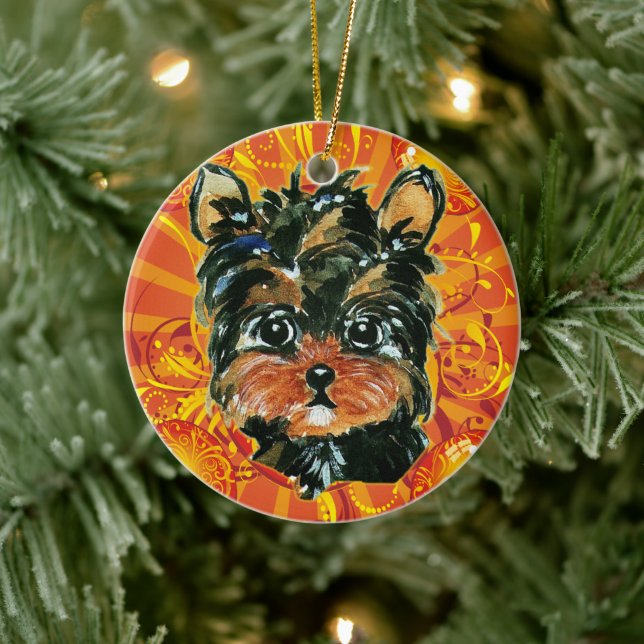 ORNAMENTO DE CERÂMICA YORKIE POO (Árvore)
