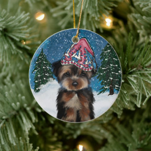 ORNAMENTO DE CERÂMICA YORKIE POO