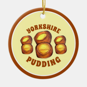 Ornamento De Cerâmica Yorkshire Pudim Sunday Roast UK Comida britânica