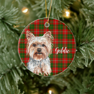 Ornamento De Cerâmica Yorkshire Terrier Dog Personalizado
