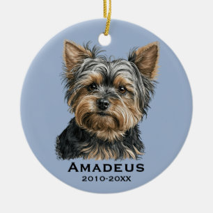 Ornamento De Cerâmica Yorkshire Terrier Yorkie Dog Keepsasaame Memória d