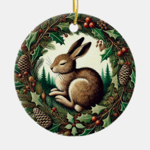 Ornamento De Cerâmica Yule Hare