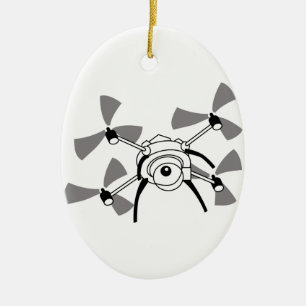 Ornamento De Cerâmica Zangão Quadocopter