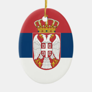 Ornamento De Cerâmica Zastava Srbije, bandeira sérvio