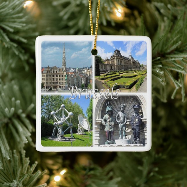 Ornamento De Cerâmica zBE009 BRUXELAS Bruxelles Bélgica, (Árvore)