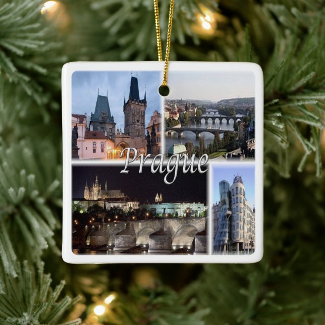 Ornamento De Cerâmica zCZ005 PRAGUE República Checa, (Árvore)