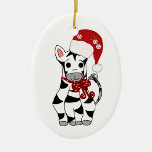 Ornamento De Cerâmica Zebra do Natal