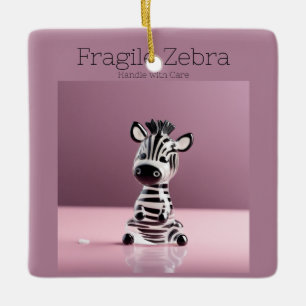 Ornamento De Cerâmica Zebra Frágil: Lidar com cuidado
