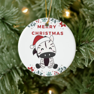 Ornamento De Cerâmica Zebra Natal Zebras Invernos Animais Cerâmica Orna