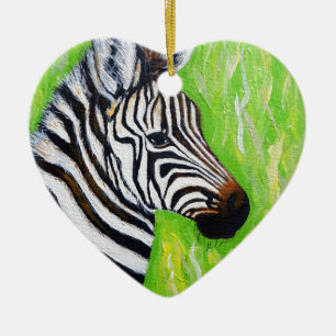 Ornamento De Cerâmica Zebra Painting