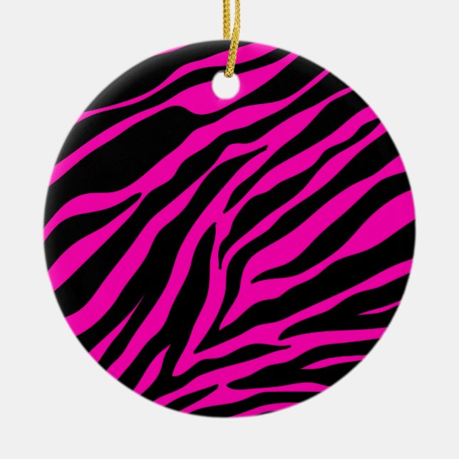 Ornamento De Cerâmica zebra rosa (Frente)