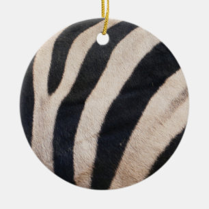 Ornamento De Cerâmica Zebra Stripes Negra e Branca