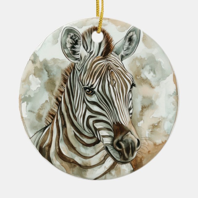 Ornamento De Cerâmica Zebra Wild Tame e Coleção de Eternos (Frente)