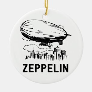 Ornamento De Cerâmica Zeppelin Retro Vintage - Esboço de Dirigível
