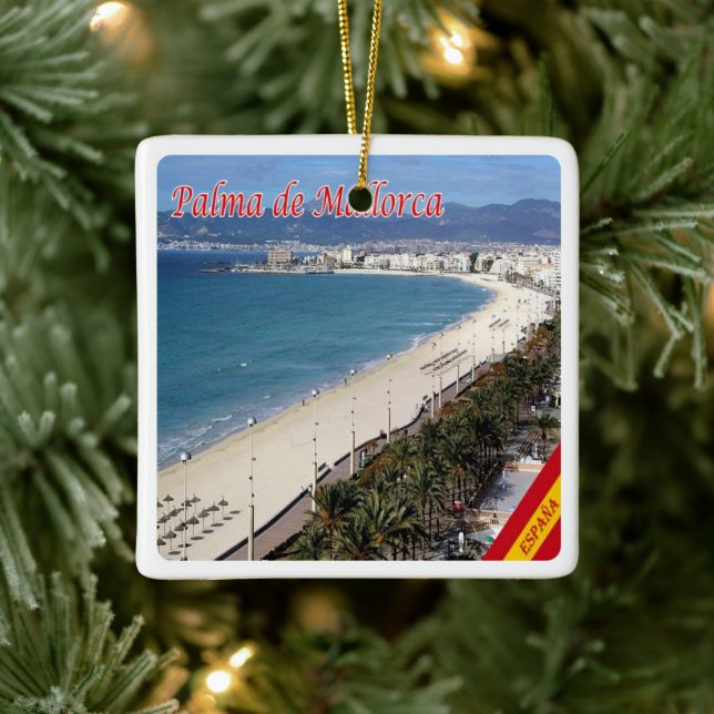 Ornamento De Cerâmica zES101 PALMA DE MALLORCA, Espanha, (Árvore)