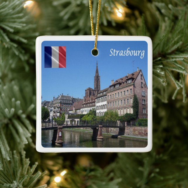 Ornamento De Cerâmica zFR142 STRASBOURG, França (Árvore)
