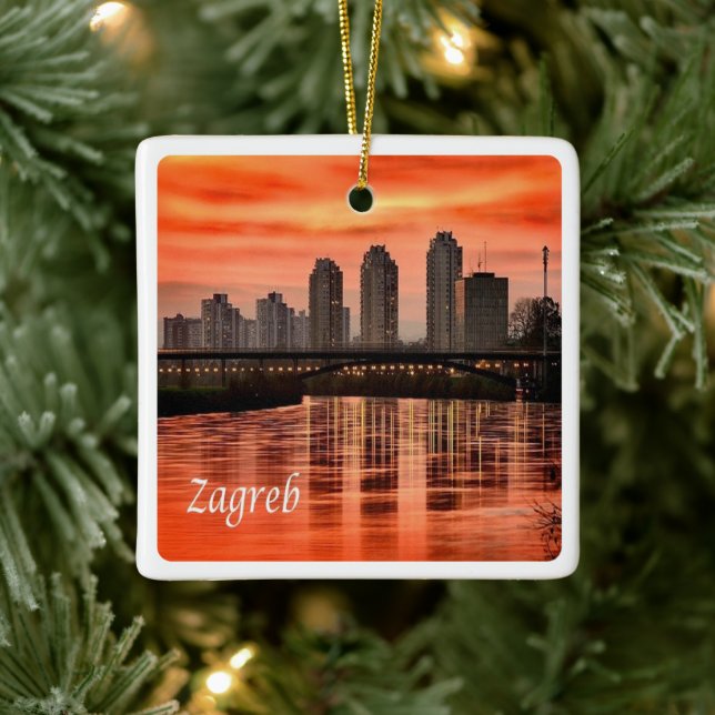Ornamento De Cerâmica zHR004 ZAGREB, Croácia, Europa (Árvore)