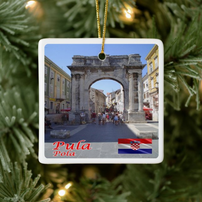 Ornamento De Cerâmica zHR008 PULA, Croácia, (Árvore)