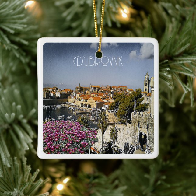 Ornamento De Cerâmica zHR019 DUBROVNIK, Croácia, (Árvore)