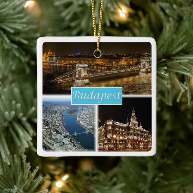 Ornamento De Cerâmica zHU003 BUDAPEST Hungria, (Árvore)