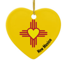 Zia Heart Add Name New Mexico Christmas Tree Gift