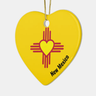 Ornamento De Cerâmica Zia Heart Add Name New Mexico Christmas Tree Gift