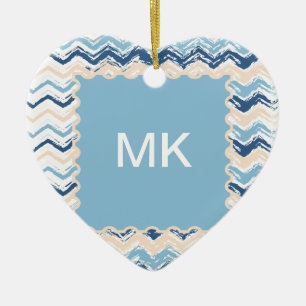 Ornamento De Cerâmica Ziguezague do Scribble do litoral