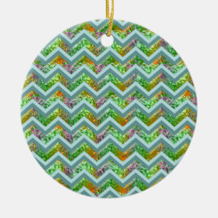 Ornamento De Cerâmica Ziguezague do vitral