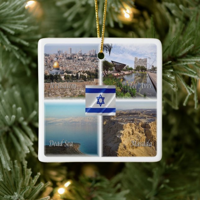 Ornamento De Cerâmica zIL006 TEL AVIV JERUSALEM, Israel, (Árvore)