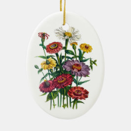 Ornamento De Cerâmica Zinnias