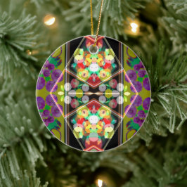 Ornamento De Cerâmica Zinnias Roxo