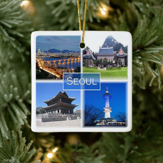 Ornamento De Cerâmica zKR003 SEOUL, Coreia do Sul ROK, Ásia, (Árvore)