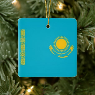 Ornamento De Cerâmica zKZ001 Kazakh FLAG Cazaquistão,