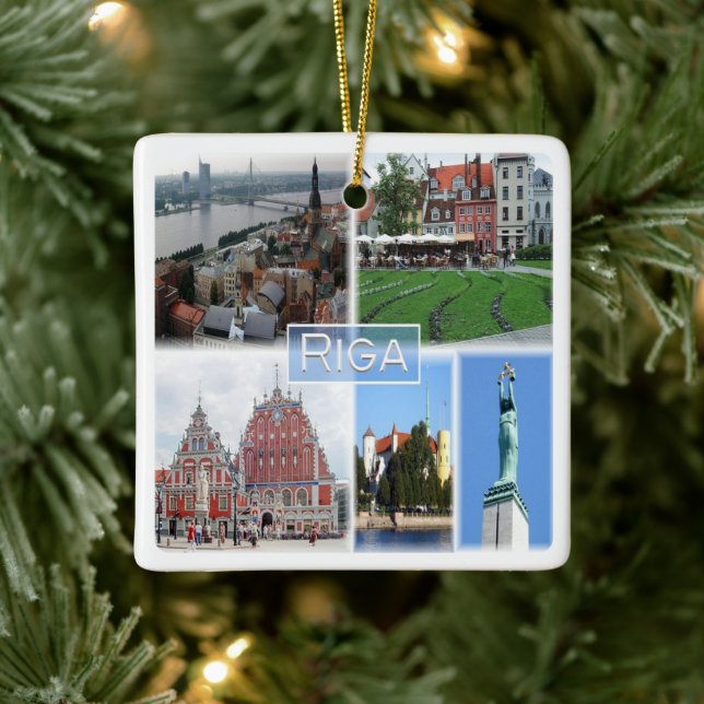 Ornamento De Cerâmica zLV003 RIGA, Latvijas, República da Letónia, (Árvore)