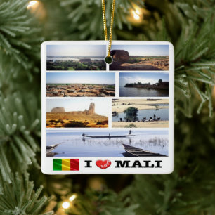 Ornamento De Cerâmica zML012 MALI I Love, Mosaic, África,