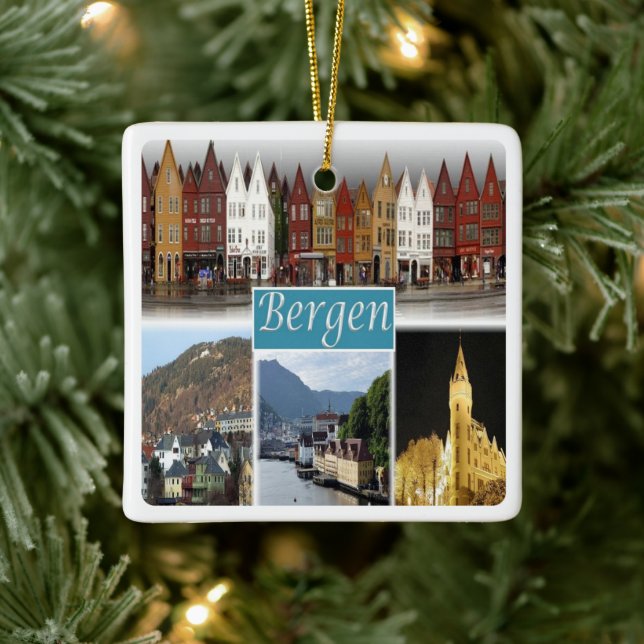 Ornamento De Cerâmica zNO009 BERGEN, Noruega, Europa, (Árvore)