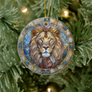 Ornamento De Cerâmica Zodiac - Leão o Leão