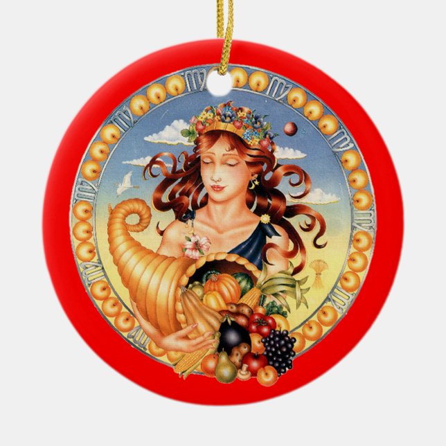 Ornamento De Cerâmica Zodiac Virgo - Personalize-o! (Frente)