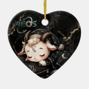 Ornamento De Cerâmica Zodíaco Kawaii Neos Capricórnio