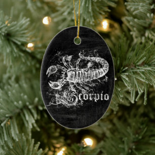 Ornamento De Cerâmica Zodíaco Vintage Scorpio