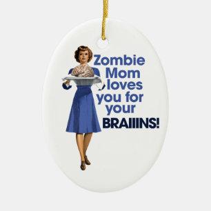 Ornamento De Cerâmica Zombie Mãe
