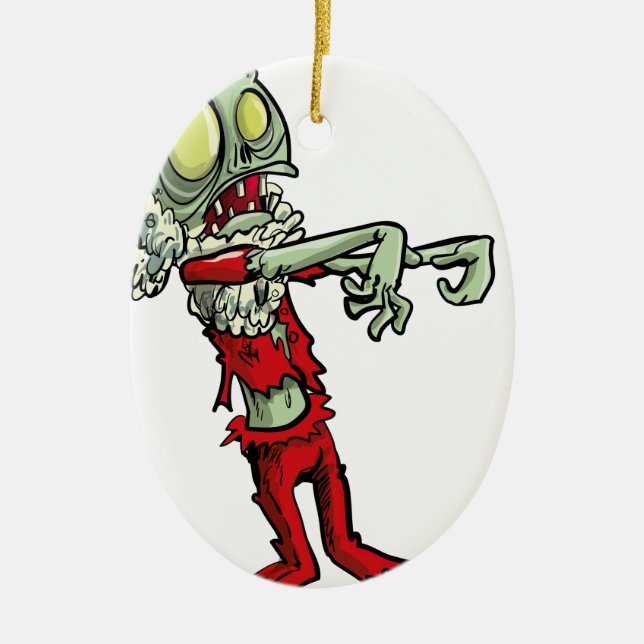 Ornamento De Cerâmica zombie santa claus do xma (Frente)