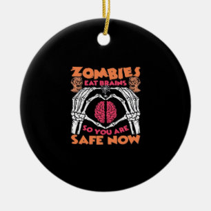 Ornamento De Cerâmica Zombies Comem Cérebros Clássicos