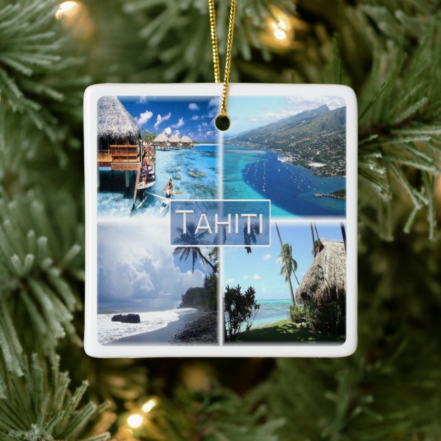 Ornamento De Cerâmica zPF003 TAHITI, Polinésia Francesa, Oceânia, (Árvore)