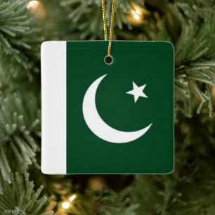 Ornamento De Cerâmica zPK001 pavilhão paquistanês FLAG Pakistan,
