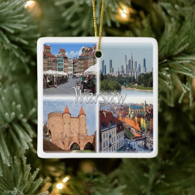 Ornamento De Cerâmica zPL006 WARSAW WARSZAWA, Polônia, Europa, (Árvore)